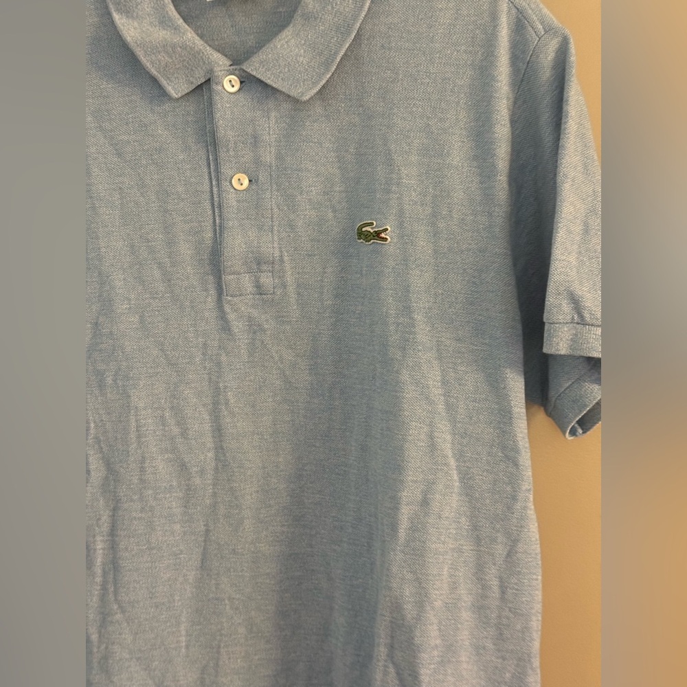 Vintage Lightly Worn Light Blue Men’s Classic Fit Lacoste Polo Size 4 - Picture 4 of 11